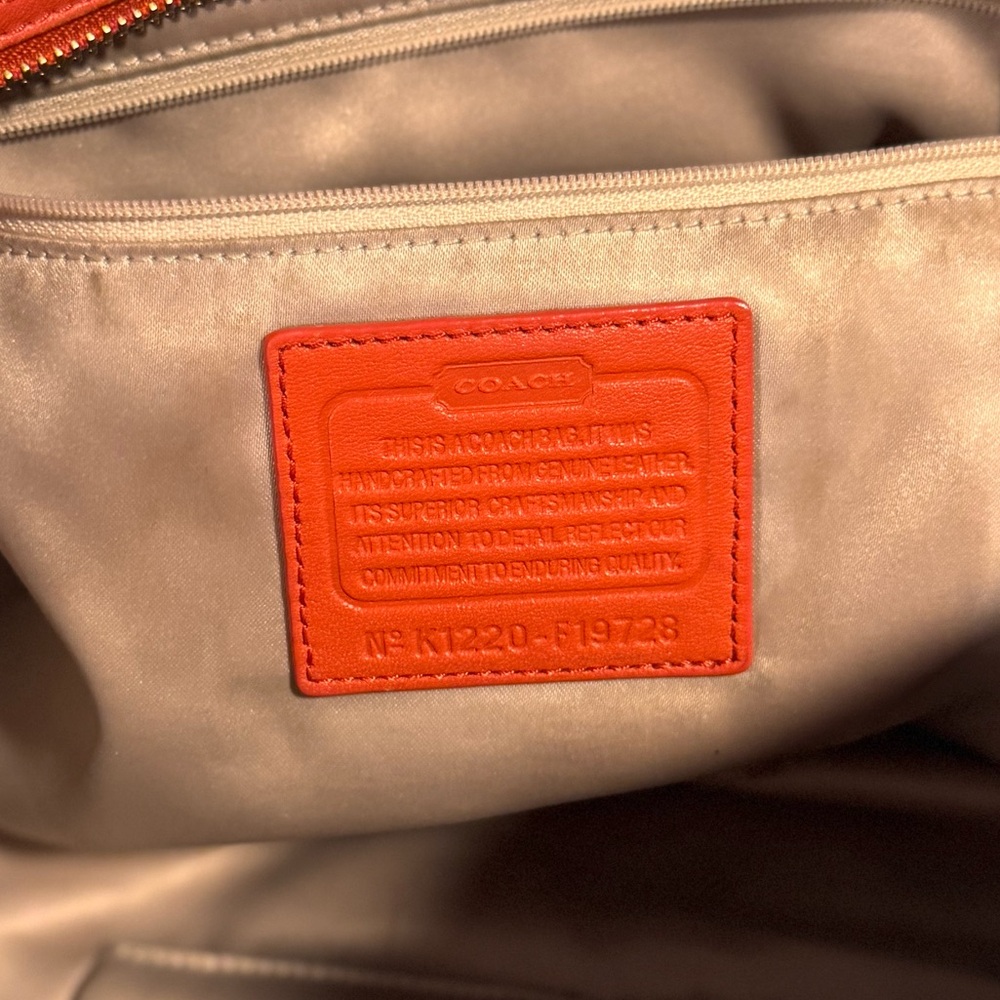 Coach Dark Orange Leather Tote Bag - Picture 7 of 7